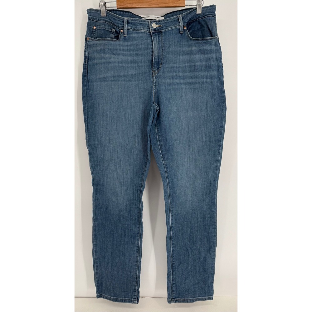Signature by Levi Strauss & Co Womens‎ Mid Slim Jeans Md Wash Blue Sz 18M 34x30